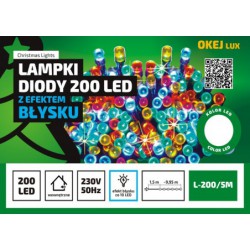 Lampki LED-200/5M/P zimny...